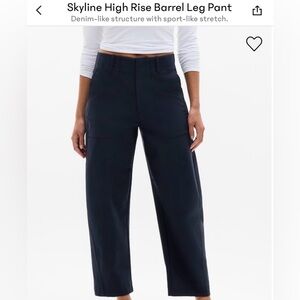 Athleta Skyline High Rise Barrel Leg Black Pant